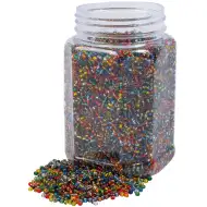 PlayBox: Farebné plastové priehľadné korálky na varenie 2-3 mm 500g