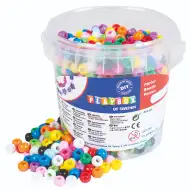 PlayBox: Farebný 1200 kusový plastový set na varenie korálok vo vedre.
