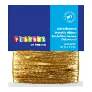 PlayBox: Zlatá farba, kovová dekoračná stuha 10m x 3mm