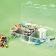 Playbox: Priehľadná úložná škatuľa s 2 priehradkami 26x13x6cm