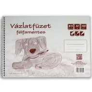 Polovičný špirálový skicár B/5, 32 listov, 120g