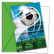 Pozvánka na futbalovú párty s obálkou, sada 6 ks