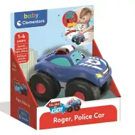Roger, policajné auto pre bábätká na spätný chod so zvukom a svetlom - Clementoni