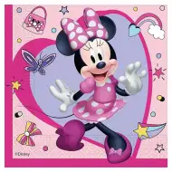 Ružová dvojvrstvová papierová servítka s motívom Minnie Mouse, balenie 20 ks.