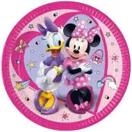 Ružové papierové taniere s motívom Minnie a Daisy, 8 ks sada, 23 cm