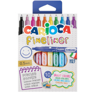 Sada 10 ks finelinerov s ihlovým hrotom 0,5 mm - Carioca