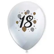 Sada latexových balónikov s motívom "18" - 6 ks