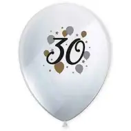 Sada latexových balónikov s motívom "30" - 6 ks