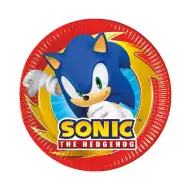 Sonic ježko 8-dielna sada papierových tanierov 20 cm