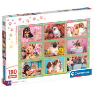 Šteniatka a mačiatka Super puzzle 180 dielikov - Clementoni