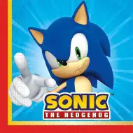 Súprava papierových obrúskov Sonic ježko – 2-vrstvové, 33x33 cm, 20 ks