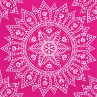 Súprava papierových servítok mandala fuchsiovo-biele – 2-vrstvové, 33x33 cm, 20 ks