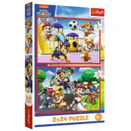 Tlapková patrola hrací den 2x24-dielne puzzle - Trefl