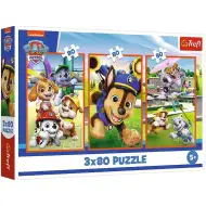Tlapková patrola usmievavé psy 3x80ks puzzle - Trefl