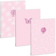 Ars Una: Soft Touch Pink Spring linajkový zošit s extra sponami A/4