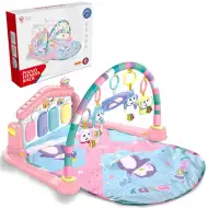 Baby fitness hudobný a vzdelávací koberec s klavírom v ružovej farbe