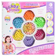 Beads Series: Set na výrobu šperkov 100+ farebných a prúžkovaných perál