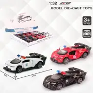 Bugatti naťahovacie policajné kovové autíčko vo viacerých variantoch 1/32