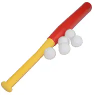 Červená plastová súprava baseballovej pálky s lopami 56cm