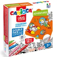 Dobrodružstvá obojstranné puzzle na vymaľovanie s 12 fixkami - Carioca