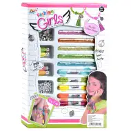 Fashion Girls: Súprava na výrobu náramkov z priadze 100+ farebných perál a doplnky