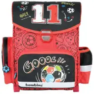 Football čierno-červená ergonomická školská taška, batoh 36x27x14cm - Bambino