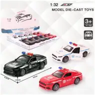 Ford Mustang naťahovacie policajné kovové auto vo viacerých variantoch 1/32