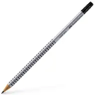 Faber-Castell: Grip grafitová ceruzka + guma HB strieborná