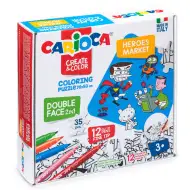 Hrdinovia obojstranné puzzle s 12 fixkami - Carioca