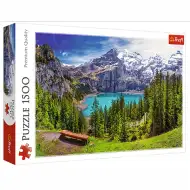 Jazero Oeschinen Alpy, Švajčiarsko 1500 dielne prémiové puzzle - Trefl