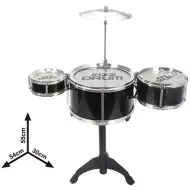 Jazz Drum 4 dielny čierny bicí set so stojanom