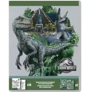 Jurassic World maľovanka s nálepkami vo dvoch variantoch
