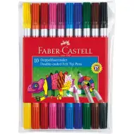 Farebné zmývacie fixky s oba koncami 10 kusový set - Faber-Castell