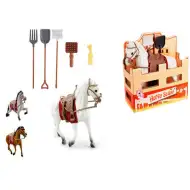 Konský hrací set so sedlom a náradiami 16 cm, rôzne varianty