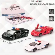 Lamborghini naťahovacie policajné kovové autíčko vo viacerých variantoch 1/32