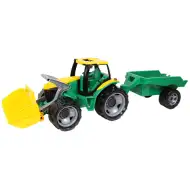 LENA: Veľký traktor s čelným nakladačom a prívesom zeleno/žltý 108 cm