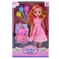 Lovely Baby bábika v ružovom oblečení, s príslušenstvom a zvukom 46cm