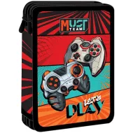 Luna: Dvojposchodové plnené puzdro na perá s motívom Must Team Lets play gamer