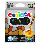 Metallic 6 dielny set temperových farieb - Carioca