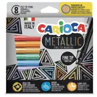 Metallic 8 dielny set farebných fixiek - Carioca