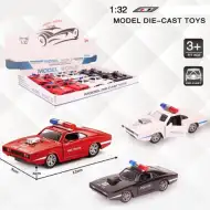 Muscle Car naťahovacie policajné kovové autíčko vo viacerých variantoch 1/32