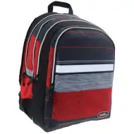 Must: Červeno-čierna školská taška 2v1 so štyrmi priehradkami, batoh 47x25x33cm
