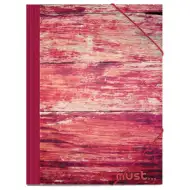 Must: Červený priečinok na dokumenty - drevený vzor 25x35cm