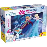 Ľadové kráľovstvo 2 v 1 35-dielne maxi puzzle a omaľovánka 70x50 cm - Lisciani