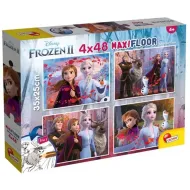 Ľadové kráľovstvo II 2 v 1 maxi puzzle 4x48 ks a omaľovánka 35x25 cm - Lisciani