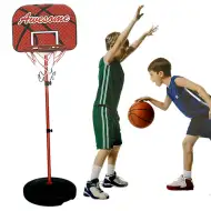 Nastaviteľná basketbalová doska so stojanom a loptou 120-60cm