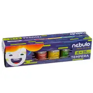 Nebulo: Farebná tempera súprava 25ml v tégliku 6 dielny set