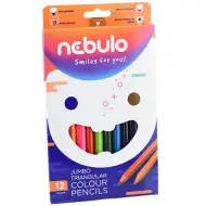 Nebulo: Jumbo trojhranné farebné ceruzky 12 dielny set