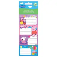 Peppa Pig štítky na zošit 20 kusov v balení