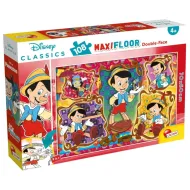 Pinocchio 2 v 1, 108-dielne puzzle a omaľovánka 70x50 cm – Lisciani